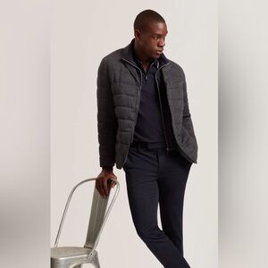 Ted Baker  GEROME  Quilted Blazer With High Neck Liner $495 Coat Jacket Sz 5 XL